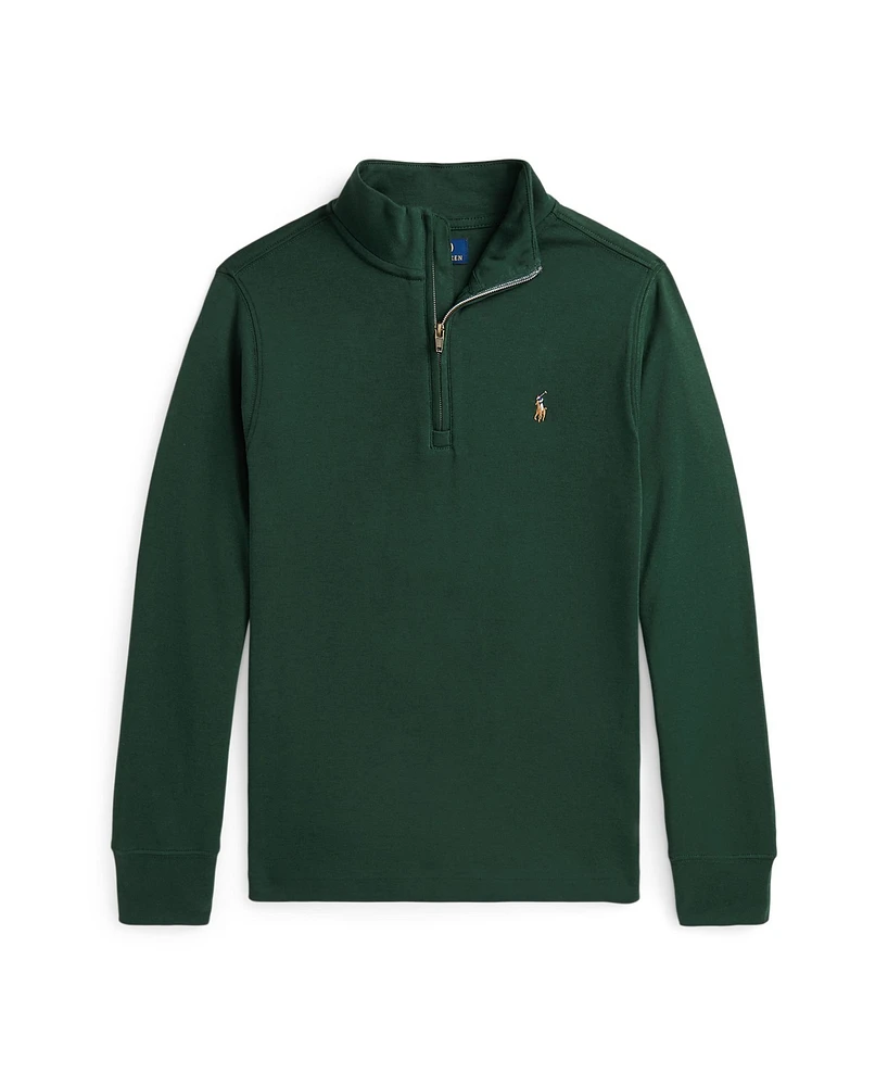 Polo Ralph Lauren Big Boys Cotton Interlock Quarter-Zip Pullover Sweatshirt