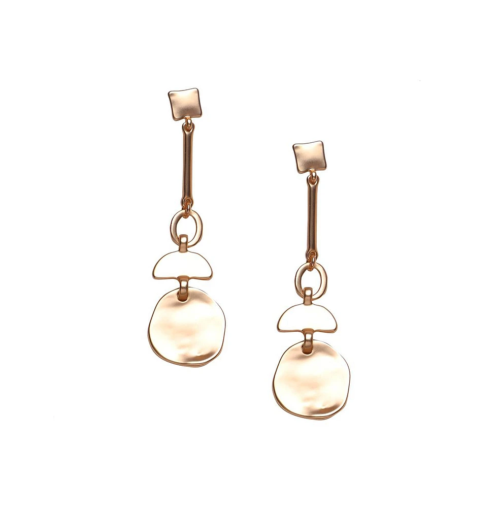 Sohi Women's Dented Relic Drop Earrings