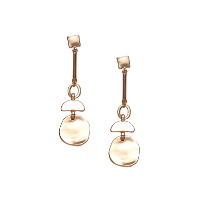 Sohi Women's Dented Relic Drop Earrings