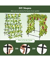 Skonyon A-Frame Garden Cucumber Trellis with Netting for Climbing Plants Outdoor-Black