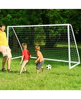 Sugift 12 x 6 Feet Soccer Goal with Strong Pvc Frame and High-Strength Netting