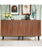 Tribesigns Sideboard Storage Cabinet, Wooden Buffet Floor Cabinet with Doors, Accent for Living Room