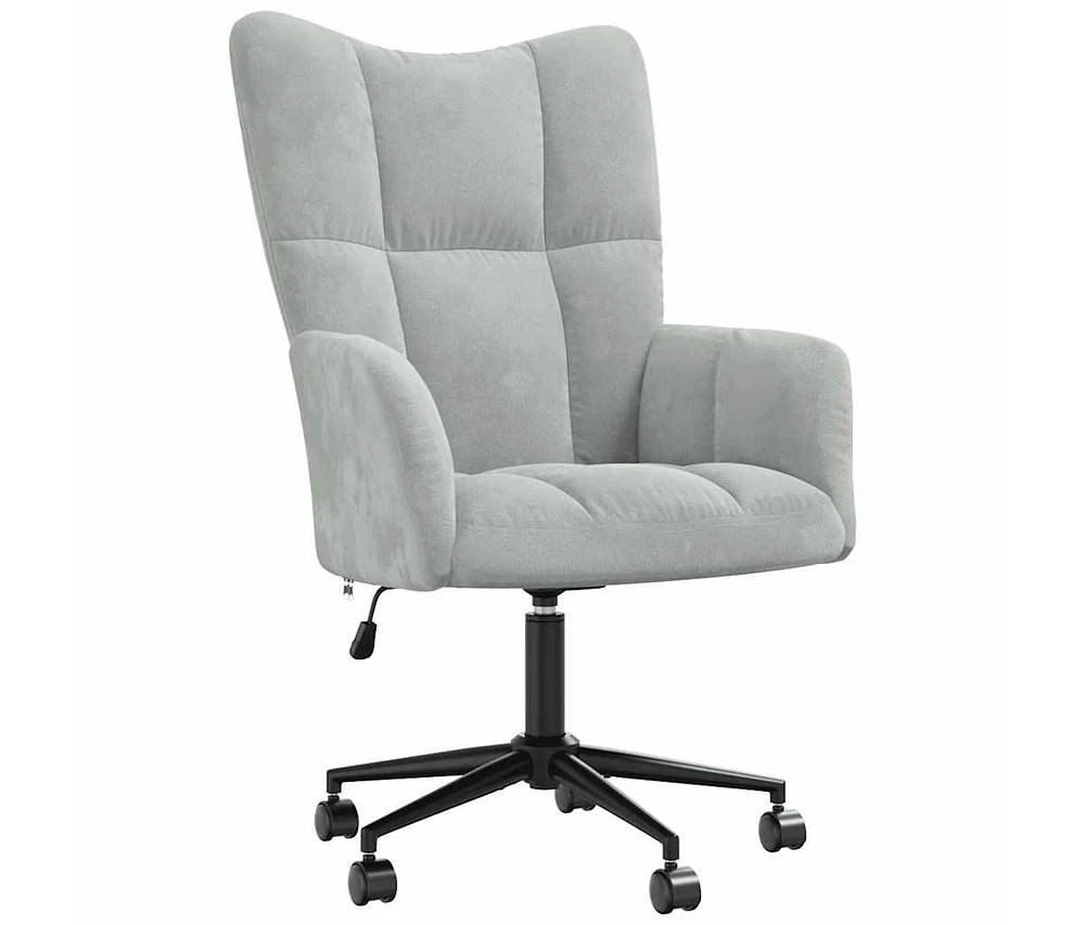 vidaXL Relaxing Chair Light Gray Velvet