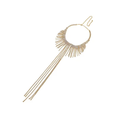 Sohi Women's Fringe Bling Statement Necklace