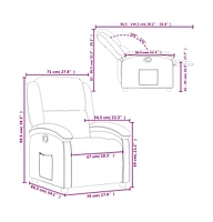 vidaXL Recliner Chair Cream Real Leather