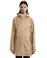 Hunter Women's Hooded Rubberized Waterproof Rain Coat