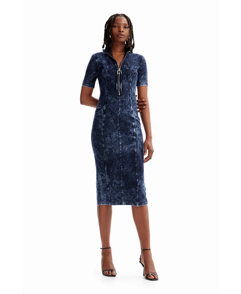 Desigual Women's Zip midi dress