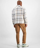 Sun + Stone Men's August Long Sleeve Button-Front Plaid Overshirt, Created for Macy's