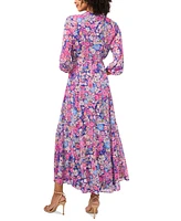 Vince Camuto Women's Belted Floral-Print Maxi Dress