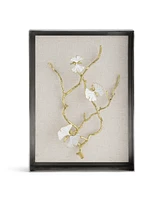 Michael Aram Butterfly Ginkgo Gold Fabric Shadow Box, 13.75" x 10.25"