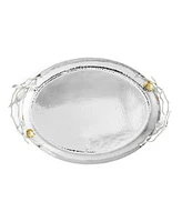 Michael Aram Pomegranate Silver and Gold Oval Tray