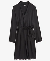 State of Day Women's Lace-Trim Knit Wrap Robe, Exclusively at Macy's