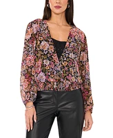 Vince Camuto Women's Floral-Printed Faux-Wrap Top