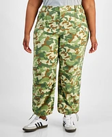 Celebrity Pink Trendy Plus Camouflage Parachute Pants