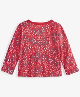 First Impressions Baby Girls Ruffled Berry Bloom Printed Long-Sleeve T-Shirt, Created for Macy's