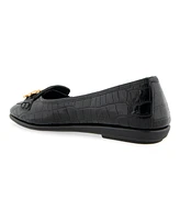 Aerosoles Women's Bobbi Buckle Ballet Flats - Crocodile Faux Leather