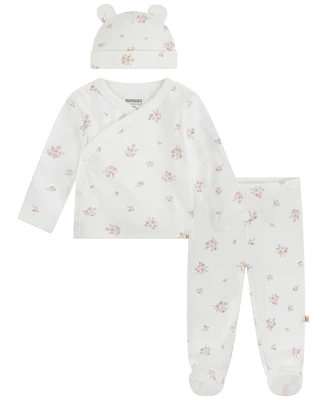 Huggies Baby Girls Printed Top, Pants and Hat 3-Piece Set