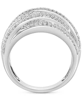 Effy Diamond Pave Triple Crossover Statement Ring (1 ct. t.w.) in 14k White Gold