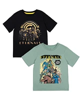 Marvel Boys Avengers Shang-Chi and the Legend of Ten Rings Eternals Loki 2 Pack T-Shirts to