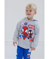 Marvel Little Boys Spidey and His Amazing Friends Fleece Pullover Hoodie Pants Outfit Set to (2T - 7-8)