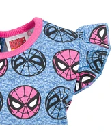 Marvel Toddler Girls Spider-Man Spider-Girl French Terry Romper to