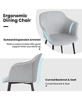 Skonyon Set of 2 Upholstered Dining Chair with Ergonomic Backrest Design