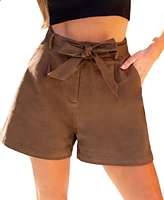 Cupshe Women's Espresso Straight Leg Pocket Shorts