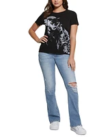 Guess Women's Panther Moon Studded Easy T-Shirt