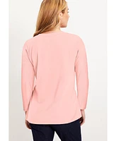 June + Vie Women's Long-Sleeve V-Neck One Only Tee