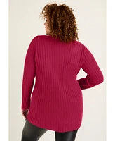 June + Vie Women's Crossover Sweater