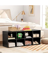 Costway 8 Cubbies Shoe Bench with 500 Lbs Weight Capacity Cubby Rack Storage Cabinet