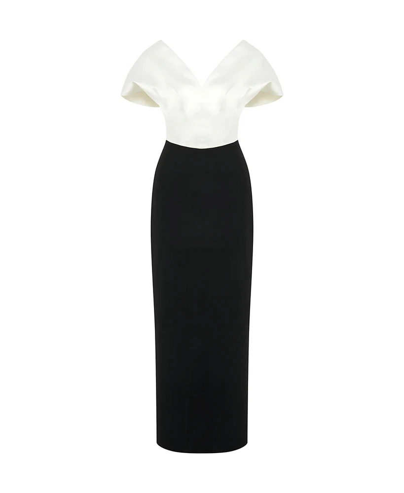 Nocturne Women's Maxi Dress with Corset Design