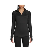 Lands' End Women's Baselayer Cozy Thermaskin Quarter Zip Top