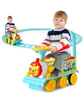 Gymax 6V Electric Kids Ride On Train Motorized Toy w/ Track & 6 Wheels Green