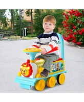 Gymax 6V Electric Kids Ride On Train Motorized Toy w/ Track & 6 Wheels Green