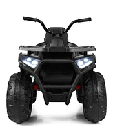 Gymax 12V Electric Kids Ride On Car Atv 4-Wheeler Quad w/ Led Light White