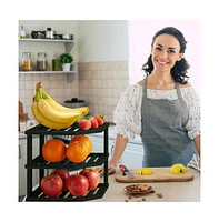 Bambusi Plate Organizer for Cabinet - Bamboo Kitchen and Bathroom Organization