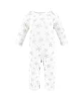 Hudson Baby Girls Thermal Coveralls 2pk, Snowflake, 12-18 Months