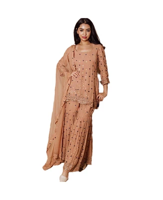 Raas Women's Kurta Palazzo Suit Set with Dupatta