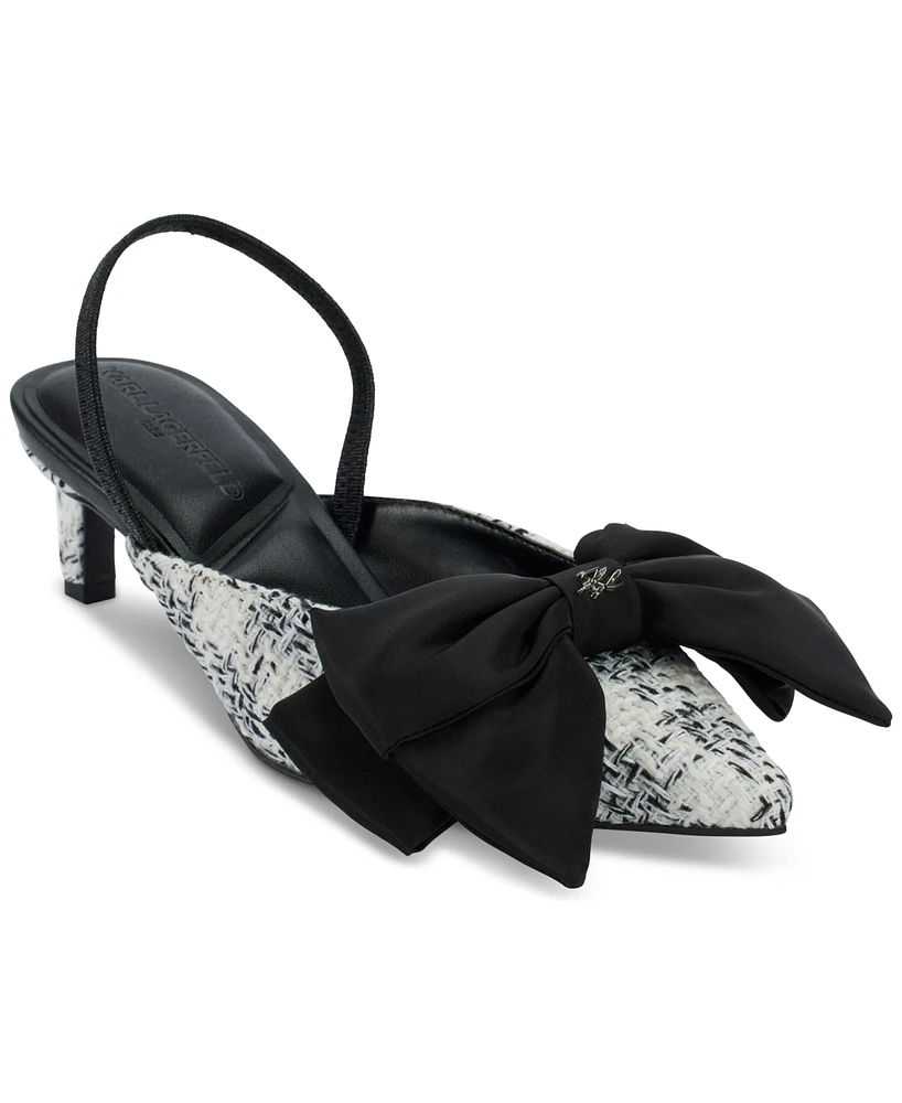 Karl Lagerfeld Paris Women's Sharla Bow Slingback Pumps