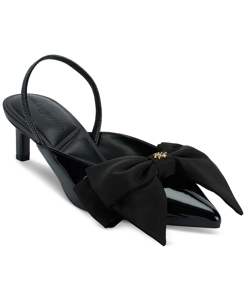 Karl Lagerfeld Paris Women's Sharla Bow Slingback Pumps