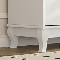 Famapy White 10-Drawer 55.1 in. W Wood Paint Finish Dresser Chest of Drawers Cabinet