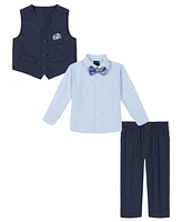 Nautica Baby Boys Striated Twill Vest 4-Piece Set