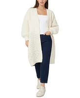 Guess Women's Valeria Mixed-Stitch Long Cardigan