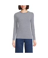 Lands' End Women's Lightweight Jersey Skimming Long Sleeve Crew Neck T-shirt