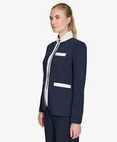 Tommy Hilfiger Women's Contrast Stand-Collar Blazer