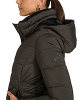 Calvin Klein Women's Faux-Fur-Lined Hooded Puffer Coat