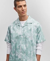 Mode of One Men's Relaxed-Fit Printed Button-Down Camp Shirt, Created for Macy's