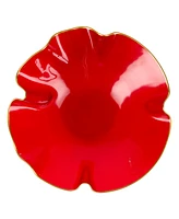 Vietri Holiday Glass Medium Ruffled Bowl