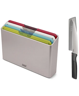 Joseph Joseph Folio Icon 4-piece Chopping Board Set with Chef's Knife